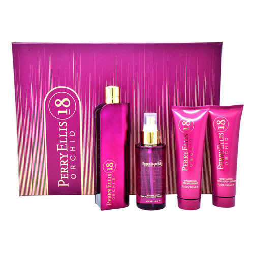 PERRY ELLIS 18 ORCHID SET 4 PZS EDP 100 ml. Damas