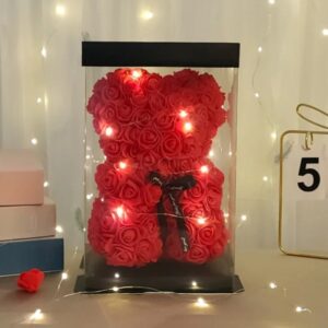 OSO PELUCHE DE ROSAS LUZ LED